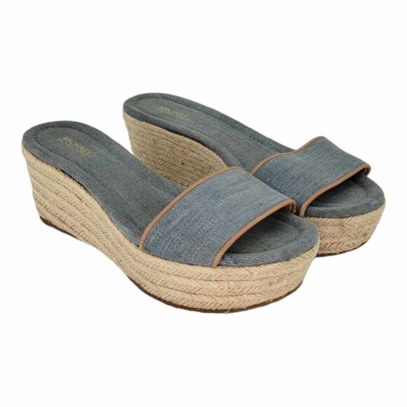 MICHAEL Michael Kors Denim Espadrille Wedge Sandals Women's Sz 6.5 - Picture 11 of 11